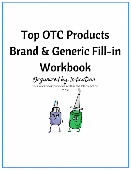 Top OTC Products Brand & Generic Workbook Table